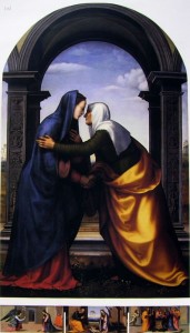 Mariotto Albertinelli: Visitazione, cm. 232,5 x 146,5, Galleria degli Uffizi, Firenze.